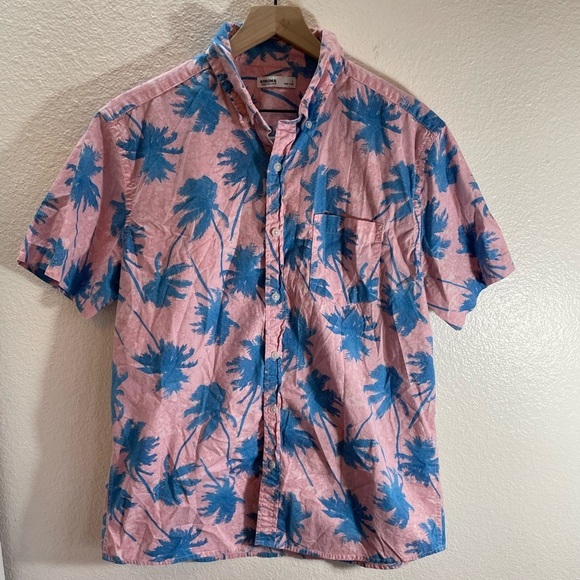 Sonoma Other - Men’s 100% Cotton Pink Palm Tree Tropical Desert Shirt Size L